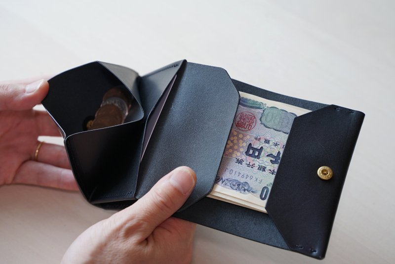 Bi-fold wallet that can be stored vertically