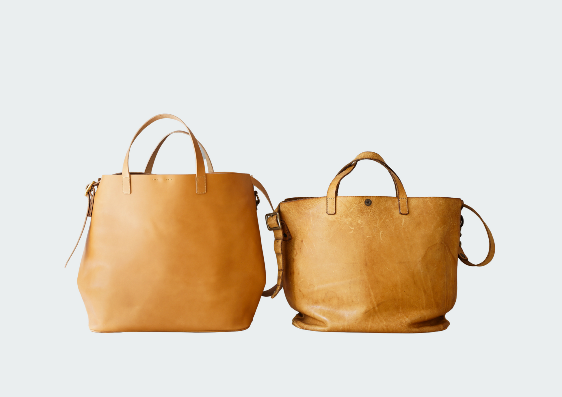 Drawing 2way トートバッグ ベージュ Mサイズ 経年変化比較例