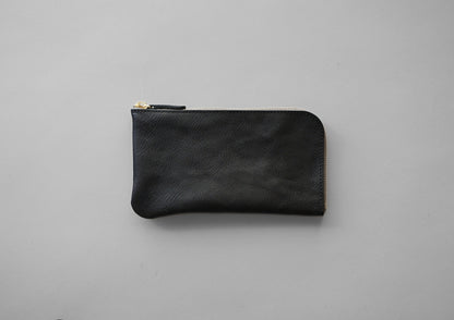 シボ黒：ロングジップウォレット