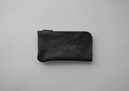 シボ黒：ロングジップウォレット